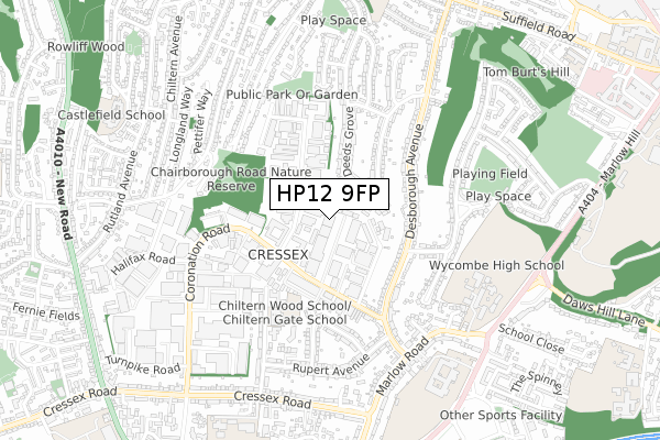 HP12 9FP map - small scale - OS Open Zoomstack (Ordnance Survey) HP12 9FP map - small scale - OS Open Zoomstack (Ordnance Survey)