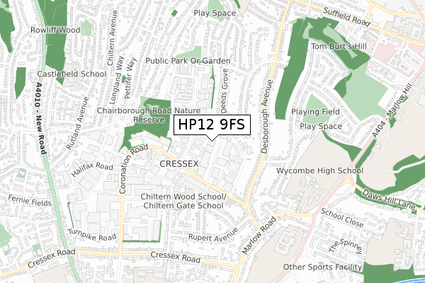 HP12 9FS map - small scale - OS Open Zoomstack (Ordnance Survey) HP12 9FS map - small scale - OS Open Zoomstack (Ordnance Survey)