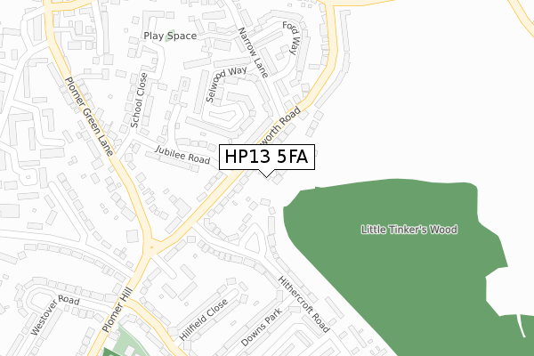 HP13 5FA map - large scale - OS Open Zoomstack (Ordnance Survey)