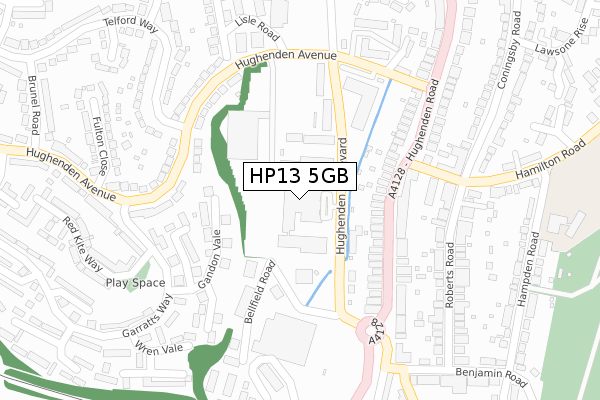 HP13 5GB map - large scale - OS Open Zoomstack (Ordnance Survey)