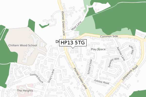 HP13 5TG map - large scale - OS Open Zoomstack (Ordnance Survey)