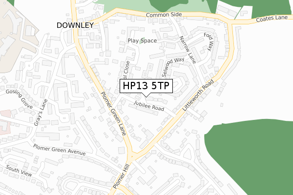 HP13 5TP map - large scale - OS Open Zoomstack (Ordnance Survey)