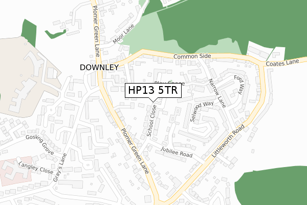 HP13 5TR map - large scale - OS Open Zoomstack (Ordnance Survey)