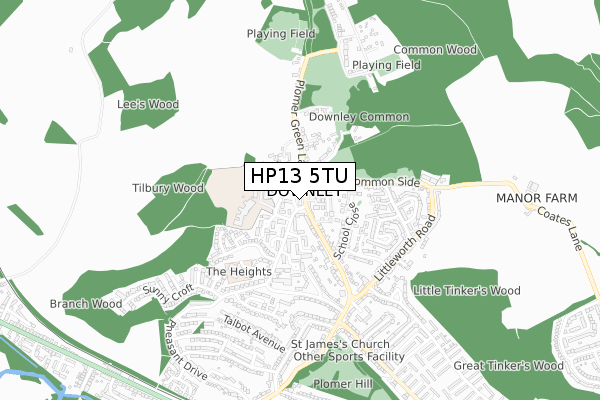 HP13 5TU map - small scale - OS Open Zoomstack (Ordnance Survey) HP13 5TU map - small scale - OS Open Zoomstack (Ordnance Survey)