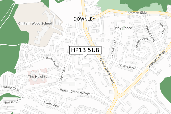 HP13 5UB map - large scale - OS Open Zoomstack (Ordnance Survey)