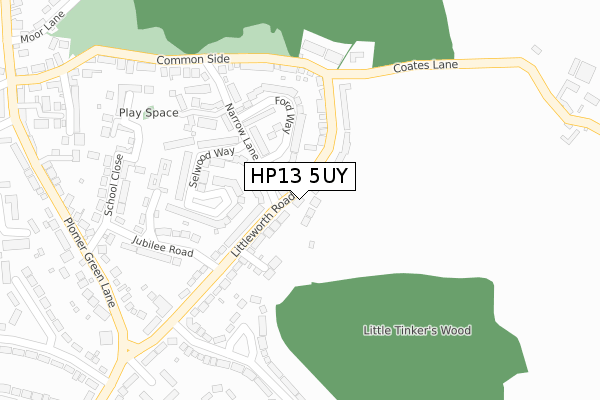 HP13 5UY map - large scale - OS Open Zoomstack (Ordnance Survey)