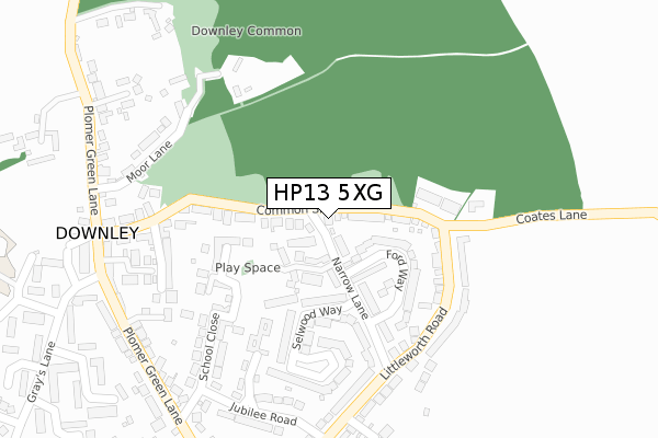 HP13 5XG map - large scale - OS Open Zoomstack (Ordnance Survey)