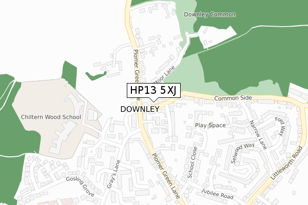 HP13 5XJ map - large scale - OS Open Zoomstack (Ordnance Survey)