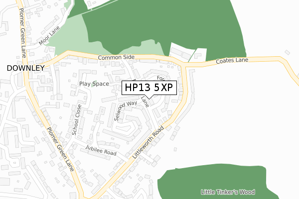HP13 5XP map - large scale - OS Open Zoomstack (Ordnance Survey)