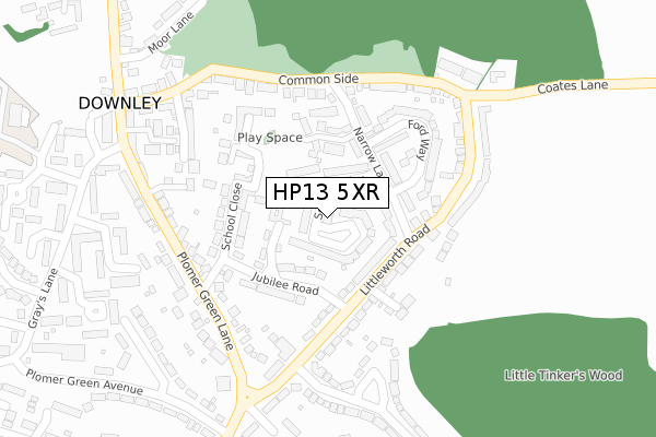 HP13 5XR map - large scale - OS Open Zoomstack (Ordnance Survey)