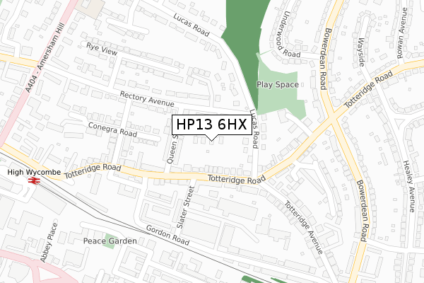 HP13 6HX map - large scale - OS Open Zoomstack (Ordnance Survey)