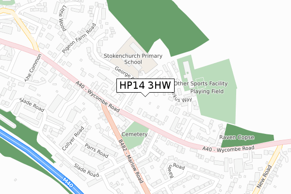 HP14 3HW map - large scale - OS Open Zoomstack (Ordnance Survey)