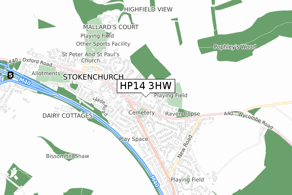 HP14 3HW map - small scale - OS Open Zoomstack (Ordnance Survey)