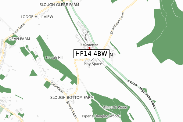 HP14 4BW map - small scale - OS Open Zoomstack (Ordnance Survey)
