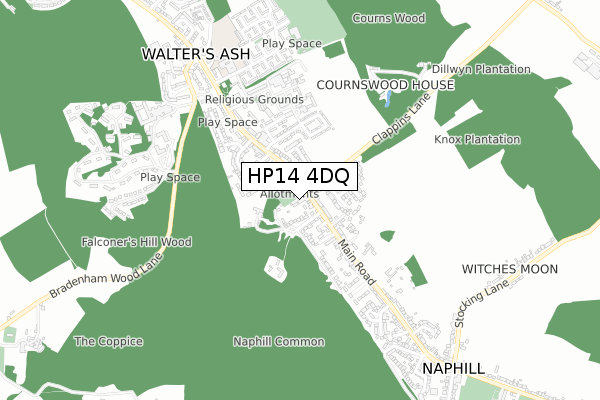 HP14 4DQ map - small scale - OS Open Zoomstack (Ordnance Survey) HP14 4DQ map - small scale - OS Open Zoomstack (Ordnance Survey)
