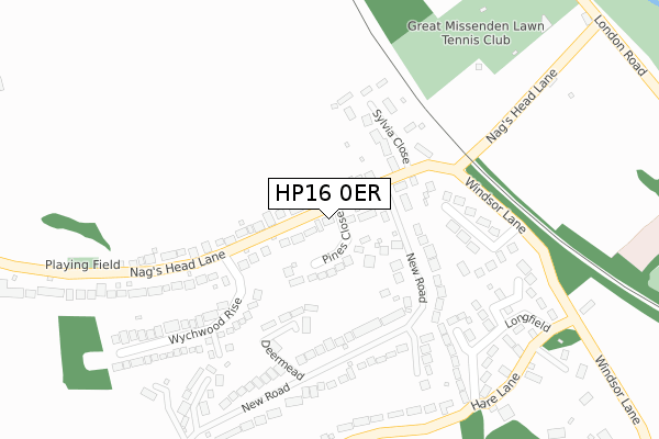 HP16 0ER map - large scale - OS Open Zoomstack (Ordnance Survey)