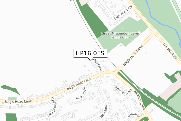 HP16 0ES map - large scale - OS Open Zoomstack (Ordnance Survey)