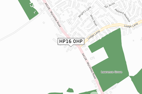 HP16 0HP map - large scale - OS Open Zoomstack (Ordnance Survey)
