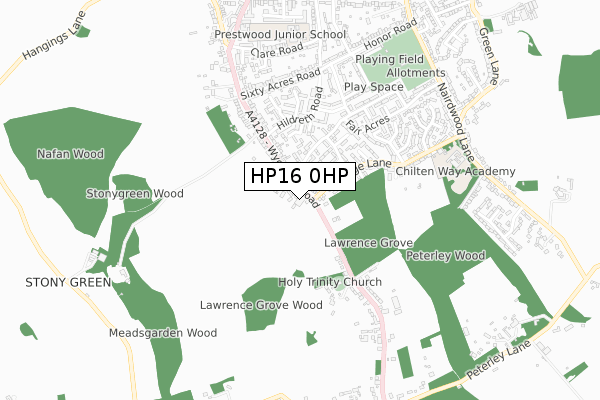 HP16 0HP map - small scale - OS Open Zoomstack (Ordnance Survey)