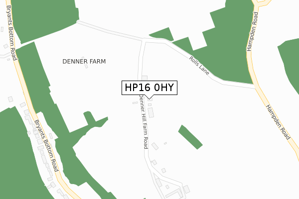 HP16 0HY map - large scale - OS Open Zoomstack (Ordnance Survey)