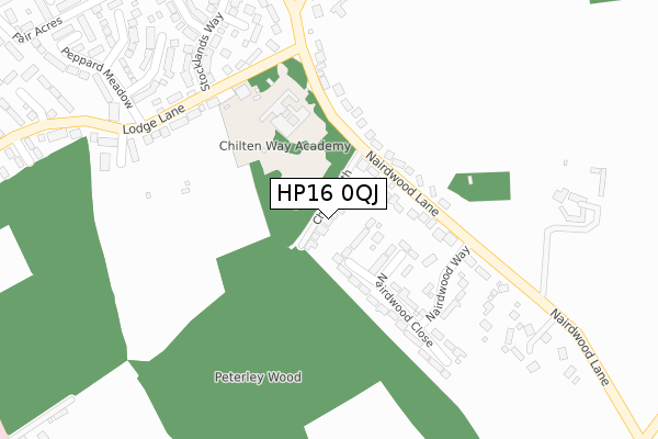 HP16 0QJ map - large scale - OS Open Zoomstack (Ordnance Survey)