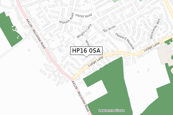 HP16 0SA map - large scale - OS Open Zoomstack (Ordnance Survey)