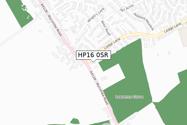 HP16 0SR map - large scale - OS Open Zoomstack (Ordnance Survey)