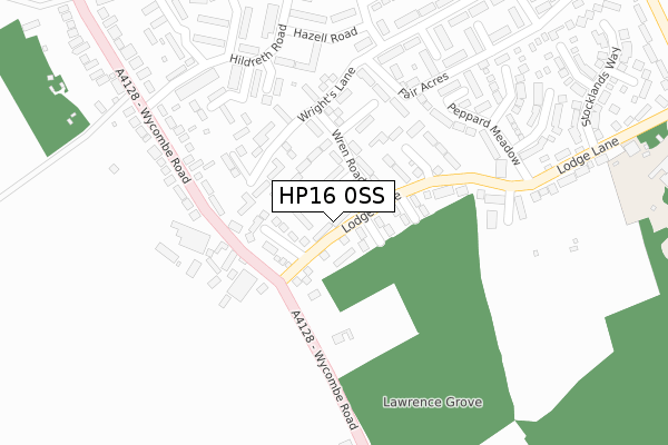 HP16 0SS map - large scale - OS Open Zoomstack (Ordnance Survey)