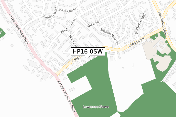 HP16 0SW map - large scale - OS Open Zoomstack (Ordnance Survey)