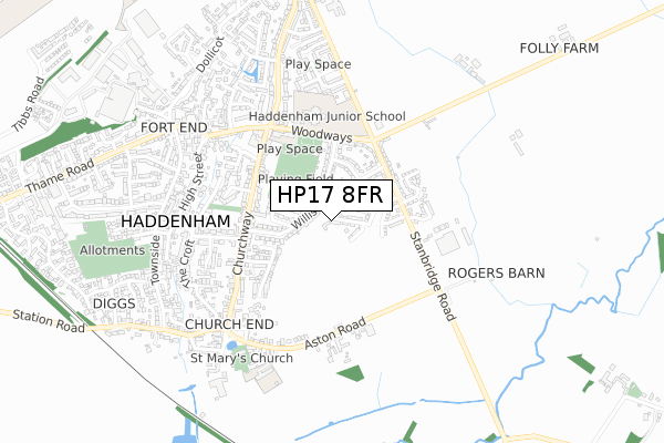 HP17 8FR map - small scale - OS Open Zoomstack (Ordnance Survey) HP17 8FR map - small scale - OS Open Zoomstack (Ordnance Survey)