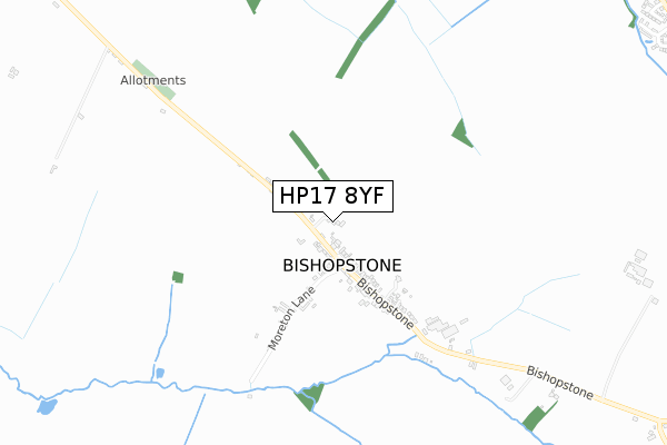 HP17 8YF map - small scale - OS Open Zoomstack (Ordnance Survey)