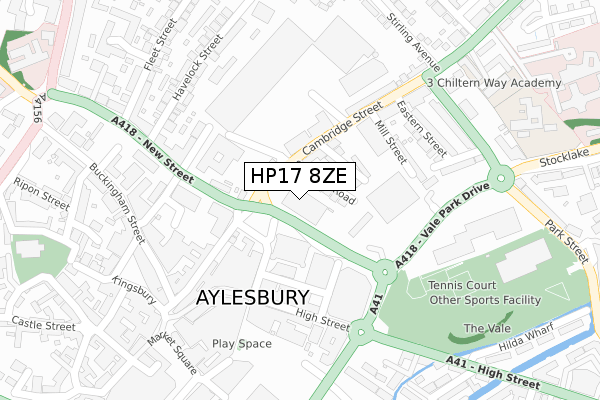 HP17 8ZE map - large scale - OS Open Zoomstack (Ordnance Survey)