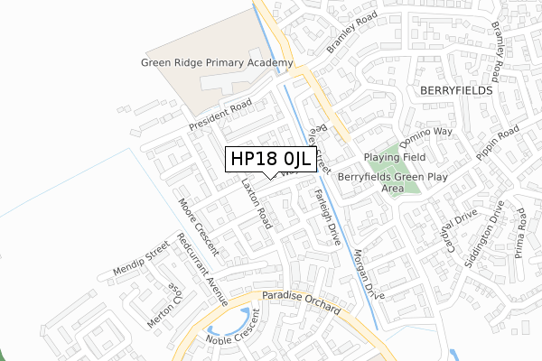 HP18 0JL map - large scale - OS Open Zoomstack (Ordnance Survey)