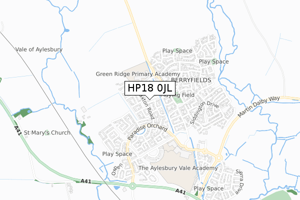 HP18 0JL map - small scale - OS Open Zoomstack (Ordnance Survey)