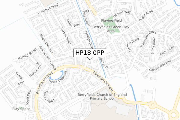 HP18 0PP map - large scale - OS Open Zoomstack (Ordnance Survey)