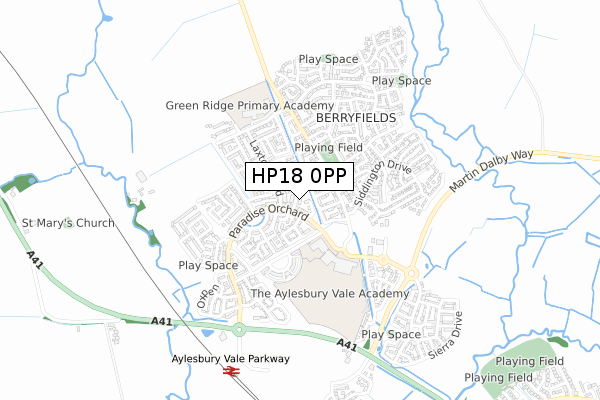 HP18 0PP map - small scale - OS Open Zoomstack (Ordnance Survey)