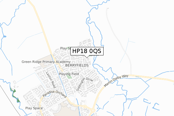 HP18 0QS map - small scale - OS Open Zoomstack (Ordnance Survey)