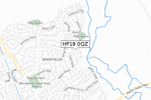 HP18 0QZ map - large scale - OS Open Zoomstack (Ordnance Survey)