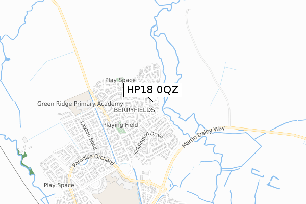 HP18 0QZ map - small scale - OS Open Zoomstack (Ordnance Survey)