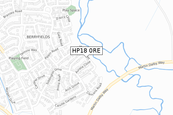 HP18 0RE map - large scale - OS Open Zoomstack (Ordnance Survey)