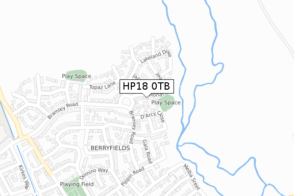 HP18 0TB map - large scale - OS Open Zoomstack (Ordnance Survey)
