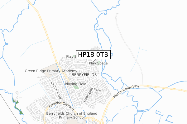HP18 0TB map - small scale - OS Open Zoomstack (Ordnance Survey)
