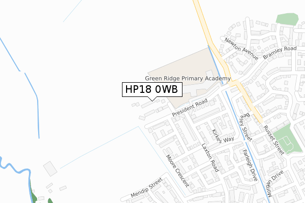 HP18 0WB map - large scale - OS Open Zoomstack (Ordnance Survey)