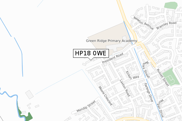 HP18 0WE map - large scale - OS Open Zoomstack (Ordnance Survey)