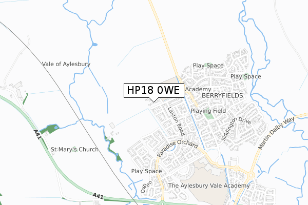 HP18 0WE map - small scale - OS Open Zoomstack (Ordnance Survey)