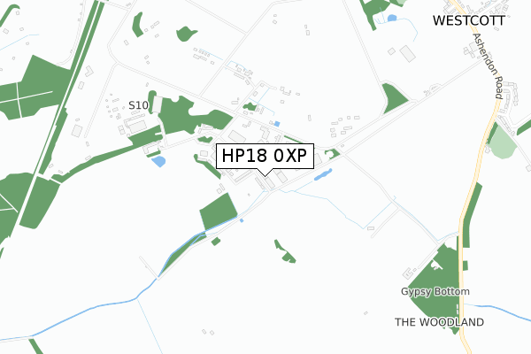 HP18 0XP map - small scale - OS Open Zoomstack (Ordnance Survey)