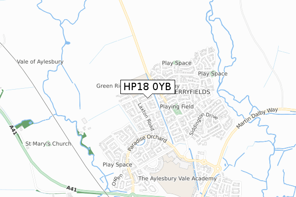 HP18 0YB map - small scale - OS Open Zoomstack (Ordnance Survey)