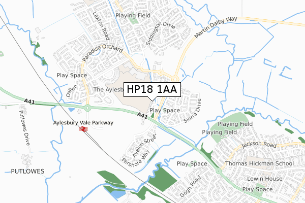 HP18 1AA map - small scale - OS Open Zoomstack (Ordnance Survey)