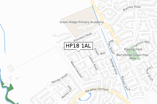 HP18 1AL map - large scale - OS Open Zoomstack (Ordnance Survey)