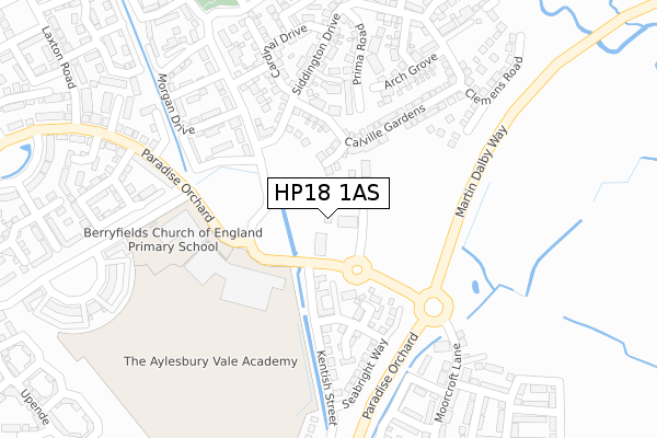 HP18 1AS map - large scale - OS Open Zoomstack (Ordnance Survey)